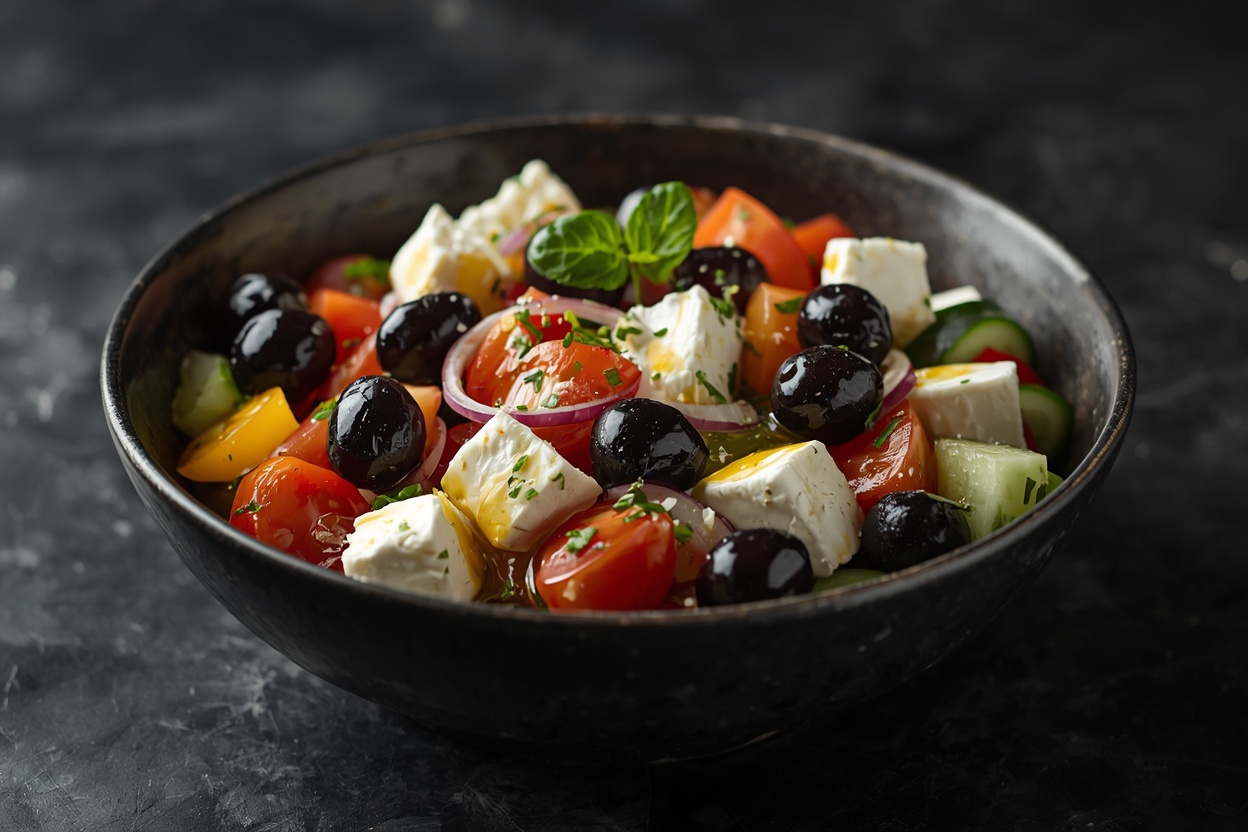 Grekisk sallad med fetaost och oliver